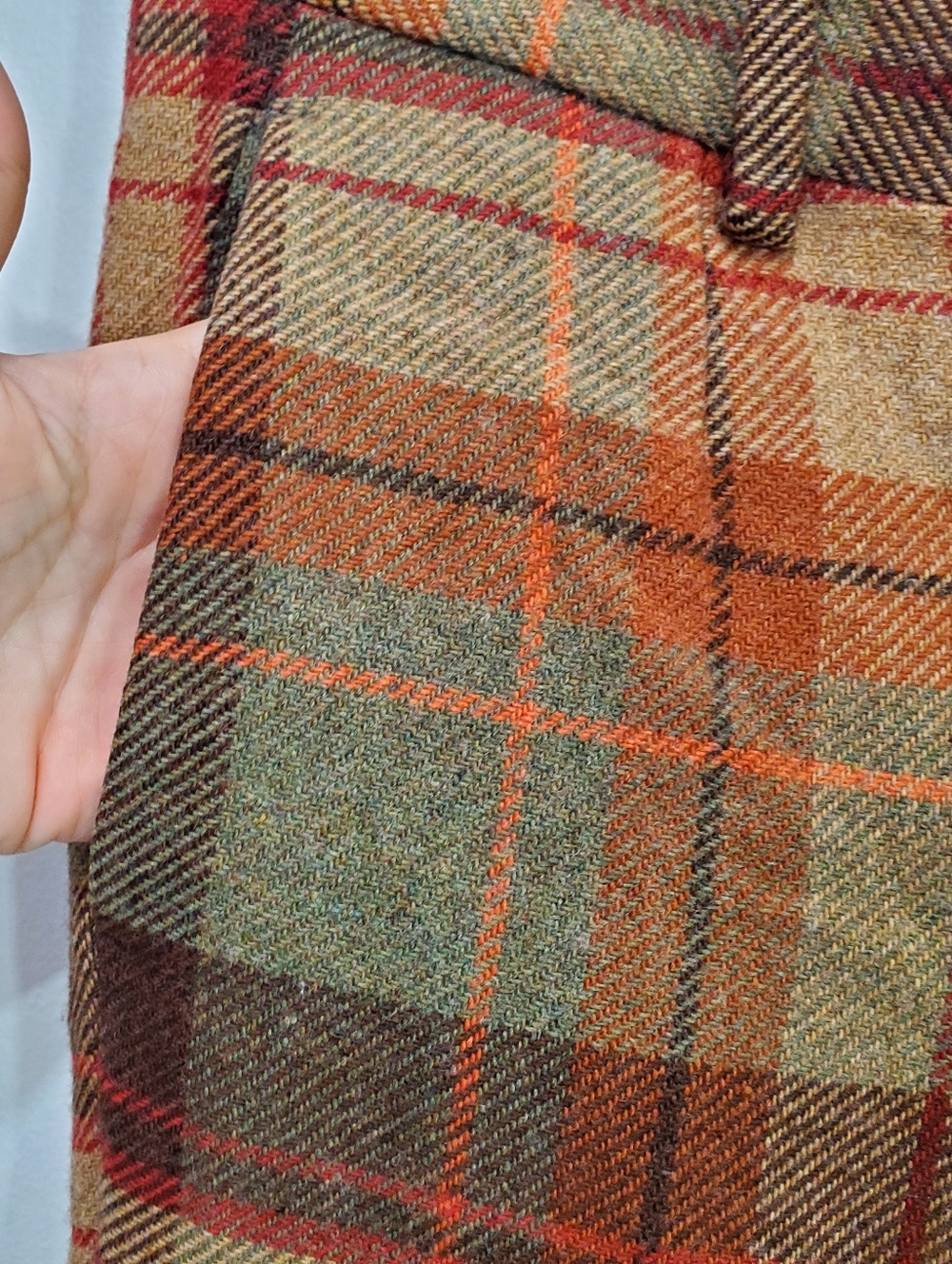 GBS Project Plaid 100% Wool Blend Women’s Pants Made In Italy - Picture 6 of 15